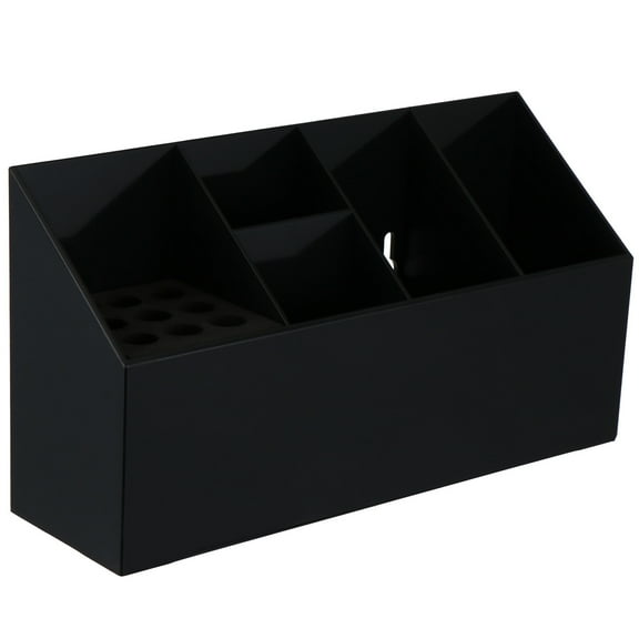 ROMANSENTIAL Desktop Makeup Organizer 1Pcs Rectangular Black ABS Cosmetics Storage Box For Women Home Desk Organization