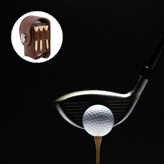 ROMANSENTIAL golf utility pouch Golf Ball Holder Pouch Bag PU Metal Snap Closure Golf Course 1Pack