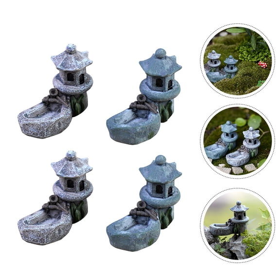ROMANSENTIAL Mini Garden Accessories Resin Pool Tower for Diy Projects
