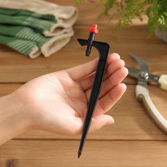 ROMANSENTIAL Misting Nozzle Black Plastic for Gardening Adjustable Spray and Drip Emitters