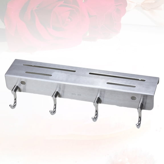 ROMANSENTIAL Stainless Steel Wall Shelf 1Pack Silver Rectangular Multifunctional Storage For Kitchen Use