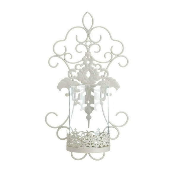 Home Decorative Romantic Ivory Scrolled Iron Wall Sconce