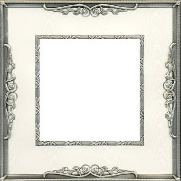 ROMANTIC OCCASIONS scroll pewter with silk mat - 5x5