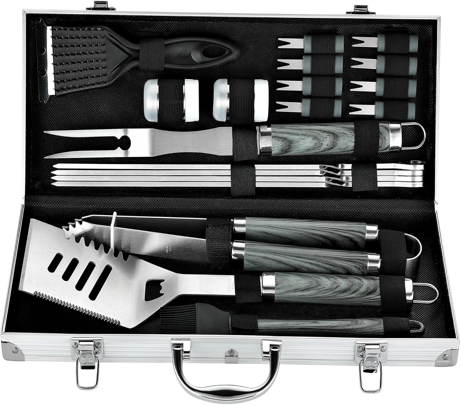 ROMANTICIST 20pcs Professional BBQ Accessories Set - Heavy-Duty Stainless Steel Grill Tool Kit, Perfect Holiday Gift for Christmas & Fall & Winter Grilling, Camping & Family Gatherings - Walmart.com