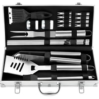 20-Piece ROMANTICIST Professional BBQ Accessories Heavy-Duty Stainless Steel Grill Tool Kit(silvery)
