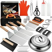 ROMANTICIST 30PCS Griddle Accessories Kit - Professional Grill Tools Set for Breakfast, Outdoor Grilling, Teppanyaki - Ideal Gift for Festive Grilling Parties