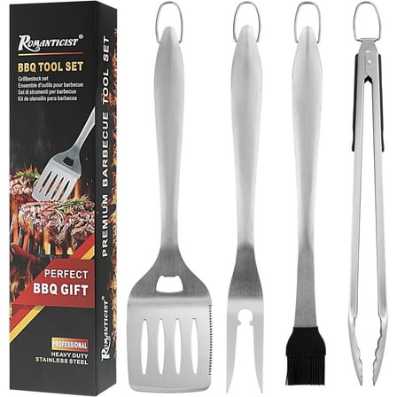 ROMANTICIST 4pc Heavy Duty Grill Accessories for Top Chef - Premium Grill Gift for Christmas, Ideal for Festive Gatherings & Gift Giving