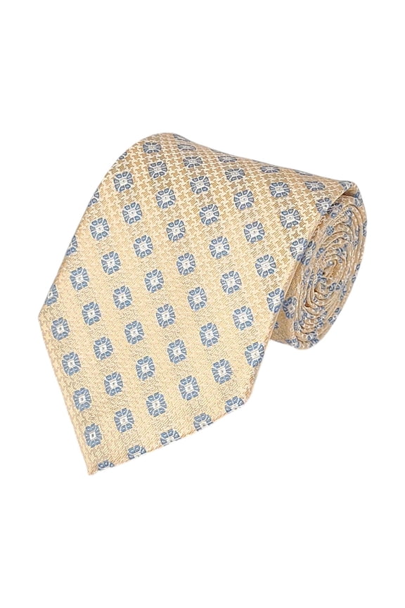 Steel Blue on Yellow CONSERVATIVE WOVEN NECKTIE