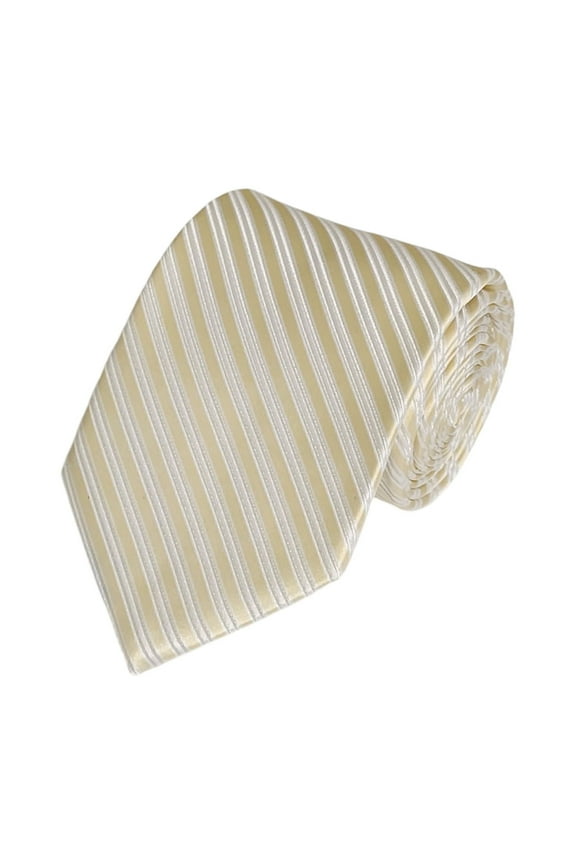 Ivory and White Pin Stripe WOVEN NECKTIE