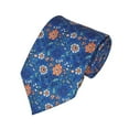 thumbnail image 1 of ROMARIO MANZINI Orange, Blue Floral on Royal Blue PRINTED DESIGN TIE, 1 of 3