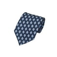 thumbnail image 1 of ROMARIO MANZINI STEEL BLUE, BURGUNDY ON NAVY CONSERVATIVE PRINTED DESIGN Standard Necktie, 1 of 3