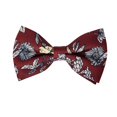 thumbnail image 1 of ROMARIO MANZINI White Floral on Burgundy PRINTED DESIGN Pre-Tied Bow Tie, 1 of 1