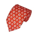 thumbnail image 1 of ROMARIO MANZINI White Flower on Coral Red PRINTED DESIGN TIE, 1 of 3