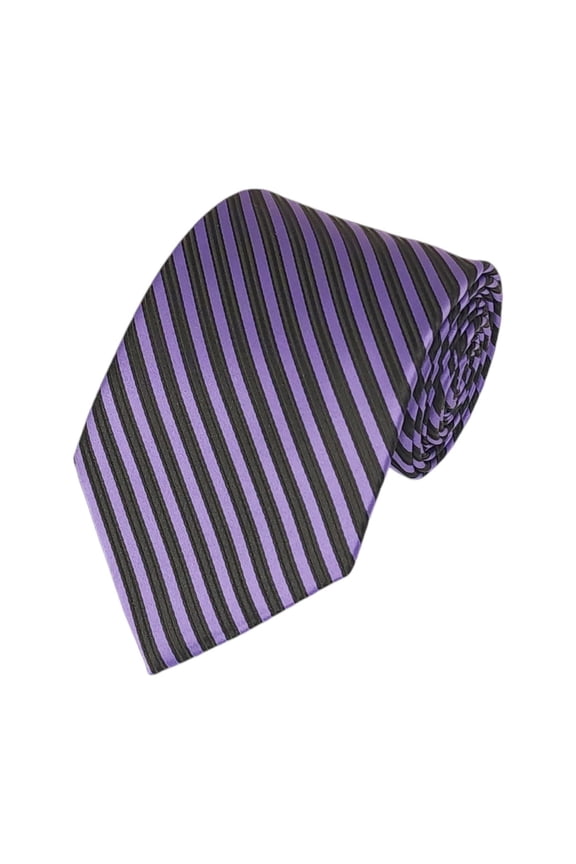 Purple and Black Pin Stripe WOVEN NECKTIE