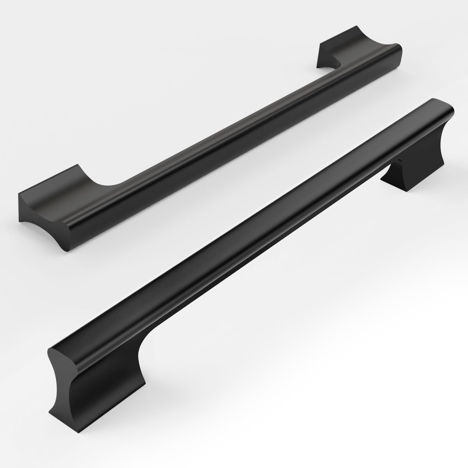 ROMATEE 10 Pack 7.5 Inch(192mm) Matte Black Kitchen Cabinet Handles ...