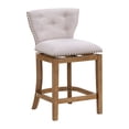 thumbnail image 1 of ROME + OAK Carylnd 26" Swivel Counter Stool in Weathered Oak with Sand Fabric Seat, 1 of 13