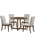 thumbnail image 1 of ROME + OAK Dining Furniture Set with 4 Remy Chairs & Worton 45" Round Table, Weathered Oak, 1 of 13