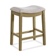 thumbnail image 1 of ROME + OAK Parker 26" Backless Saddle Kitchen Counter Stool, Natural, Cream Upholstery, 1 of 12