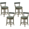 thumbnail image 1 of ROME + OAK Ruxban 26" Swivel Counter Stool, Reclaimed Oak, Stone Vegan Leather, Set of 4, 1 of 6