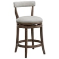 thumbnail image 1 of ROME + OAK Ruxban 26" Swivel Counter Stool in Weathered Oak with Sand Fabric Upholstery, 1 of 11