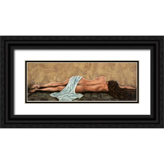ROMEO 32x14 Black Ornate Wood Framed with Double Matting Museum Art Print Titled - Sogno