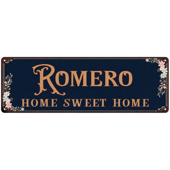 ROMERO Home Sweet Home Victorian Look 8x24 Metal Sign 108240046407