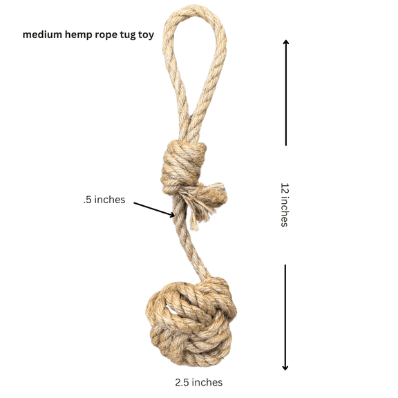 ROMNG Hemp Rope Dog Tug Toy for Medium Dogs, Eco-Friendly Interactive Pull Rope