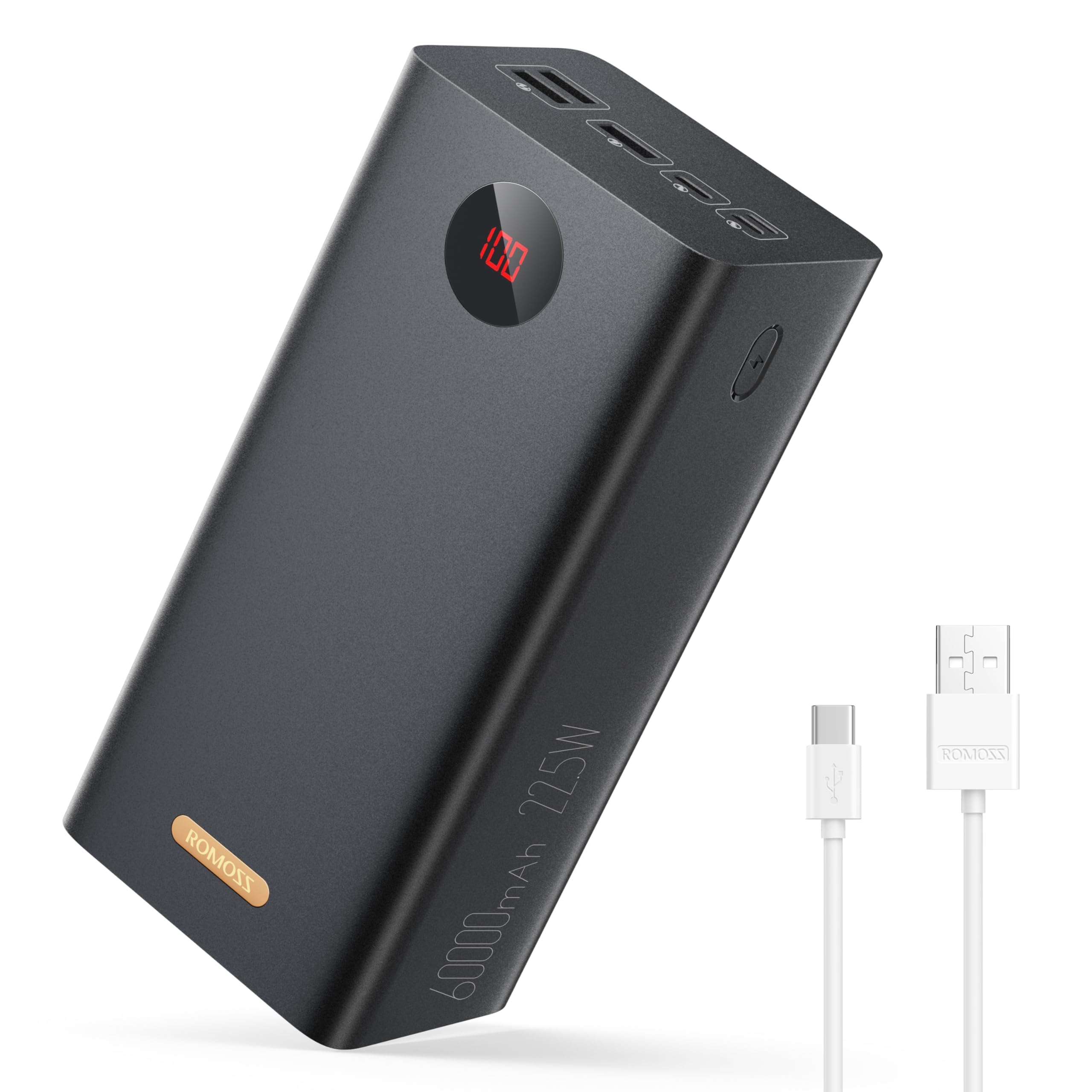 ROMOSS 60,000mAh Large Power Bank, High Capacity Portable 22.5W USB C Fast Charging, Long Lasting External Battery Pack with 4 Outputs & 3 Inputs for iPad, iPhone, Samsung, Switch and More C93