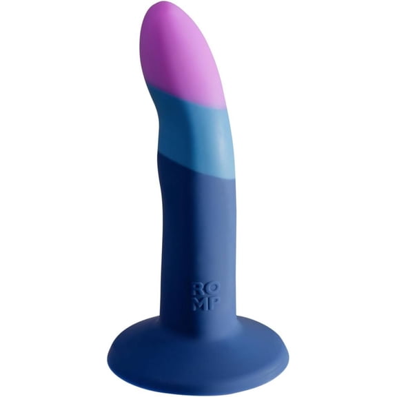 ROMP Piccolo 5" Silicone Dildo with Suction Base | Bullet Vibrator Compatible | Blue