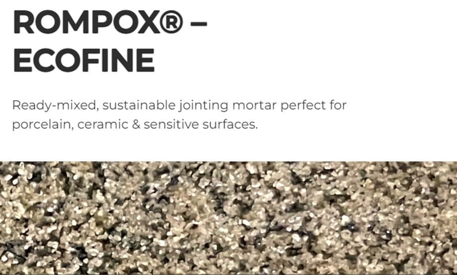ROMPOX ECO-FINE Ready-Mixed Sand and Resin Joint Mortar: Triple Strength Formula for Porcelain, Pavers & Natural Stone. Pressure Washer Safe, Weed Free & Easy Installation. Stone Grey Color