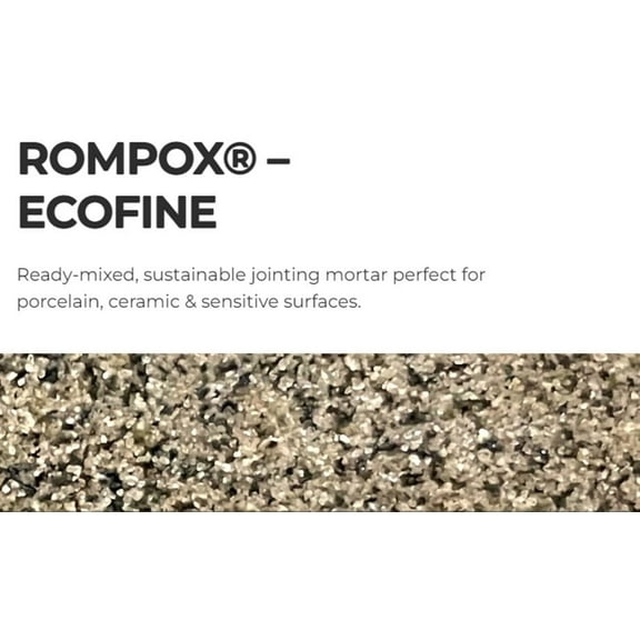ROMPOX ECO-FINE Ready-Mixed Sand and Resin Joint Mortar: Triple Strength Formula for Porcelain, Pavers & Natural Stone. Pressure Washer Safe, Weed Free & Easy Installation. Stone Grey Color