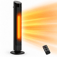 thumbnail image 1 of Romswi 1500W Ceramic Tower Space Heater 24in Indoor Room Heating Remote Control 12-Hour Timer 70° Oscillation Eco Mode, 1 of 11