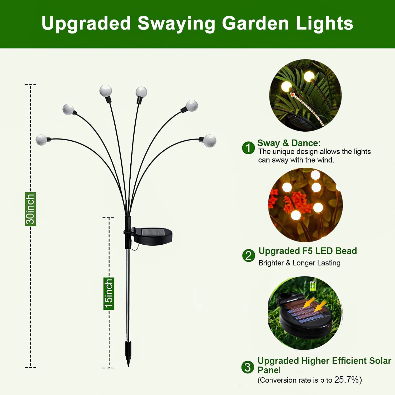 ROMUCHE 2Pack Outdoor Solar Light Decorations, Solar Firely Lights