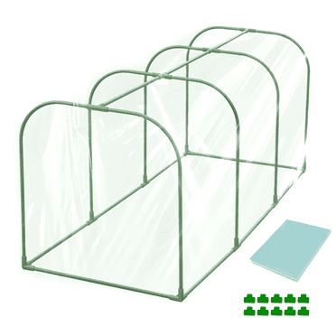ROMUCHE 59” x 24” Mini Hoops Tunnel Greenhouse, Waterproof with PE Plant Cover