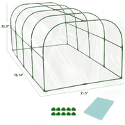 ROMUCHE 79"*32" Garden Greenhouse,Mini Greenhouse Hoops Grow Tunnel with PE Plant Cover Kit Portable Assemble Garden Flowers Warm Room for Vegetable Fruits Outdoors