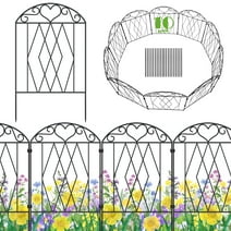 ROMUCHE Decorative Garden Fence Dog Fencing for Yard 10 Pcs, 24in (H) x 10.5ft (L) No Dig Fence, Rustproof Metal Wire Panel Animal Barrier Fence for Yard Lawn Patio Outdoor Decor, Arched