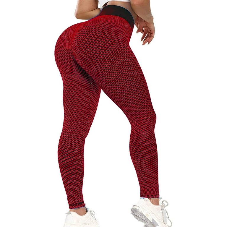 ROMUCHE Women's Yoga Pants High Waist Tummy Control Leggings Anti-Cellulite Workout  Pants Ruched Butt Lift Textured Tummy Sports Trousers 