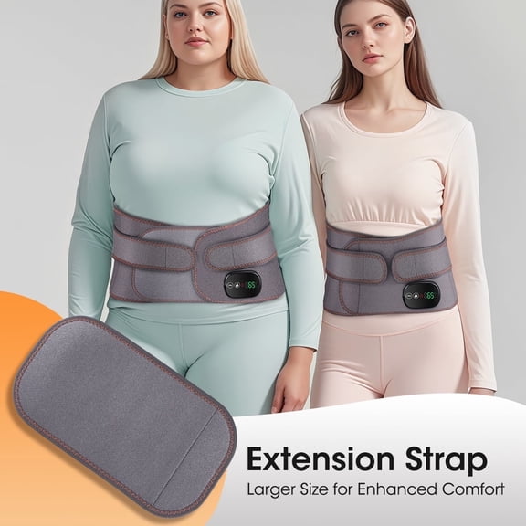 ROMYSE Cordless Heating Pad for Back, Lower Back Massager, Heated Back Brace with 3 Heating & Vibration Modes, Lumbar Support Belt for Men & Women, Gray