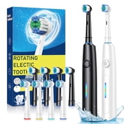 ROMYSE Electric Toothbrush for Adults, Rechargeable Rotating Toothbrush with 5 Modes, 4 Replacement Heads, 3D Deep Clean, Whitening Brush, 2-Minute Smart Timer, 30-Day Battery, Type-C Fast Charging