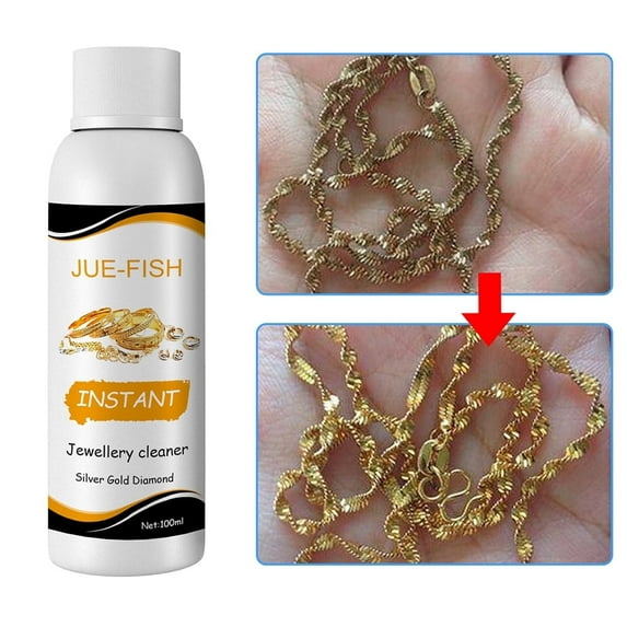 ROMYSE Jewelry Cleaning Solution for Gold,Silver,Diamond & Gemstones,Non-Toxic Liquid Cleaner with Long-Lasting Shine Protection,100ml Gentle Jewelry Care Polish for Rings,Necklaces & Earrings,2 Pack