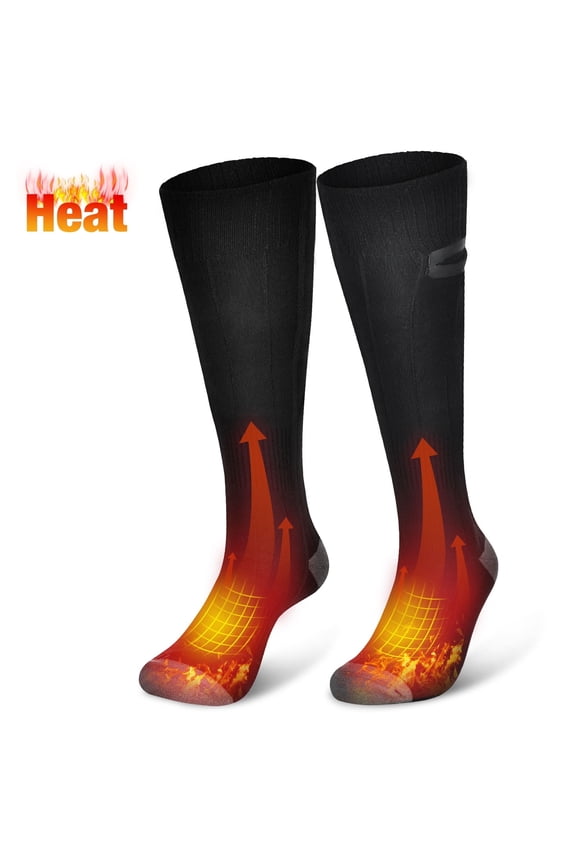 Rechargeable Heated Socks for Men Women,3.7v 4000mah Heated Socks With Battery,Hunting Hiking Motorcycle Socks,Machine Washable Warming Socks, Warmer for Whole Soles L