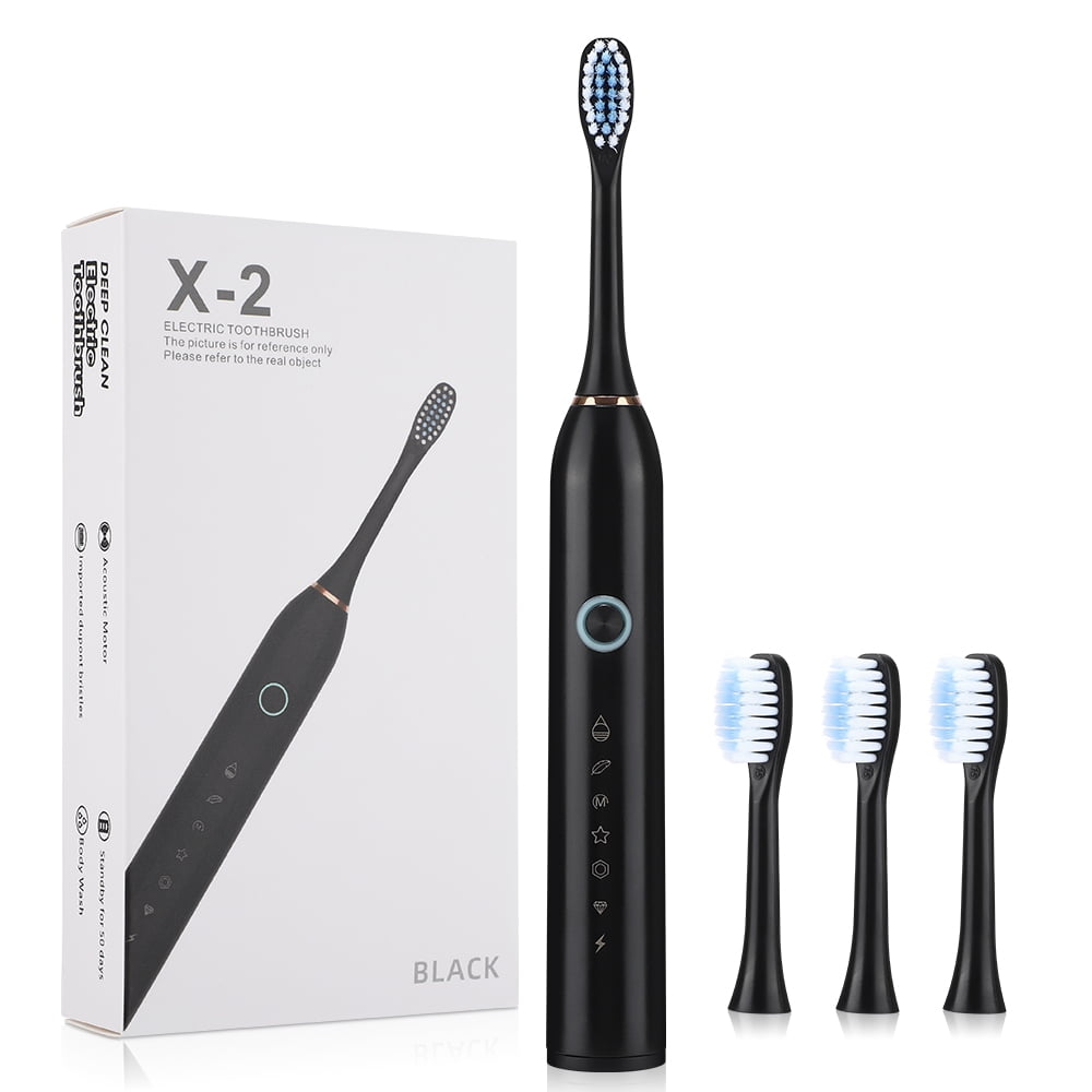 ROMYSE Sonic Electric Toothbrush for Adults and Teen,Rechargeable Travel Toothbrush with 8 Brush Heads & Travel Case, Smart Timer,5 Modes,2-Hour Fast Charge Last 20 Days,Black
