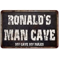 thumbnail image 1 of RONALD'S Man Cave Black Grunge Sign Home Décor Gift Cave Funny 112180004342, 1 of 1