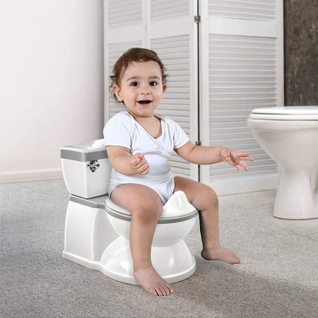 RONBEI Realistic Potty Training Toilet for Kids and Toddlers w/ Flushing Sounds, Splash Guard