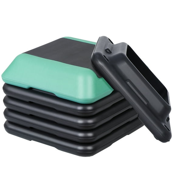 RONG-3 Adjustable Height Aerobic Step Platform with Adjustable Risers, Non-Slip Rubber Surface, Home Exercise Fitness Training,Green Black