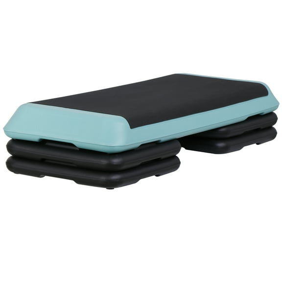 RONG-3 Aerobic Step Exercise Platform Stepper with 4 Risers,Home Gym Workout Equipment, Fitness Exercise Equipment, Workout Stair Stepper,43" Blue