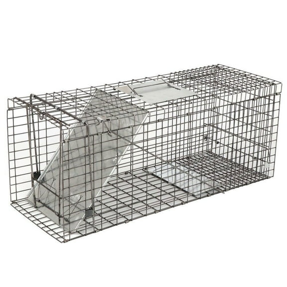 RONG-3 Animal Traps,Live Animal Trap for Cats,Rabbits, Squirrels,cat Trap for Stray Cats, Live Traps for Raccoons, Steel Foldable with Pedal Triggers,32" x 12.5" x 12" (Spring loaded door)