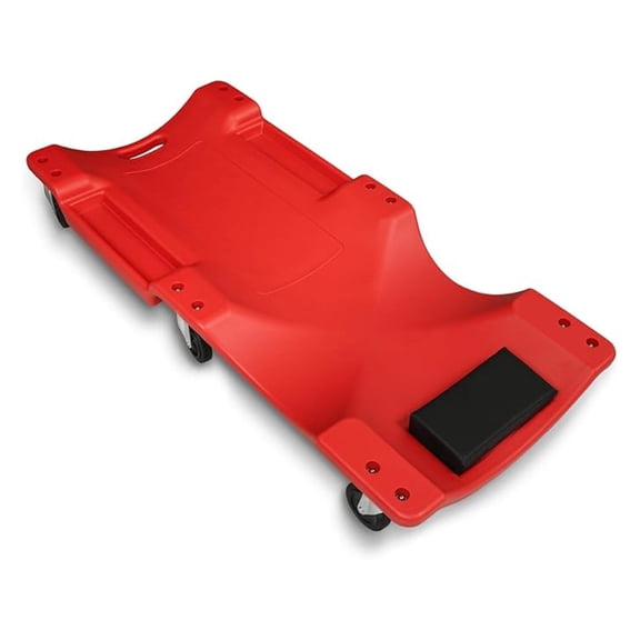 RONG-3 Automotive Creeper Under Car Roller, 40 Inch Low Profile Creepers with Padded Headrest and Tool Tray, 330 lbs Capacity Portable Floor Creeper for Home Garage Automotive Shop (Red)