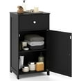 thumbnail image 1 of RONG-3 Bathroom Floor Cabinet, Single Door Side Storage Cabinet with Drawer, Wooden Storage Organizer for Bathroom, Living Room, Entryway,Black, 1 of 9