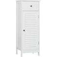 thumbnail image 1 of RONG-3 Bathroom Floor Storage Cabinet, Freestanding Side Table Storage Organizer Unit with Drawer and Single Shutter Door,White, 1 of 9